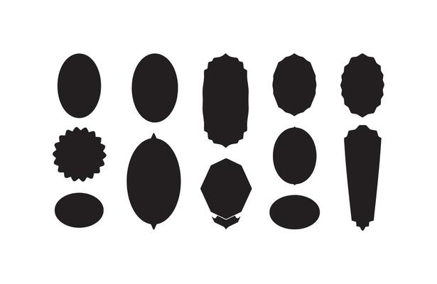 Creative solid black shape silhouette graphics perfect for label or badge design