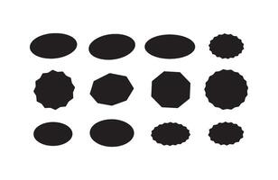 Bold and minimal shape silhouette set featuring ovals octagons and scalloped designs vector