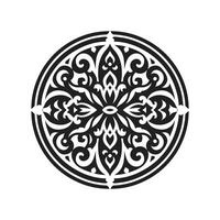 a black and white design of a circular pattern vector
