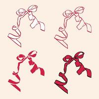 Elegant Flowing Ribbon Set - Coquette Aesthetic Bow Collection vector