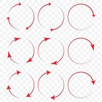 Interconnecting round arrow icons set vector