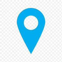 Blue icon of simple forms of point of location vector