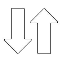 Simple outline up and down arrows vector