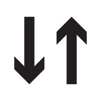 Up Down Arrow Icon North South Pointer Point Lift Elevator Button Download Upload Load Loading Cursor Forward Backward Black White Sign Symbol vector