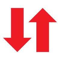 Simple red up and down arrows vector