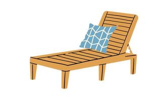 Flat icon of Beach element and object . Isolated Illustration. Beach sunbeds, chairs,for beach. Enjoying suntan. Summer time design icons isolate . vector