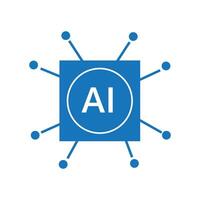 AI Processor circuit set. Mini AI CPU icon collection vector