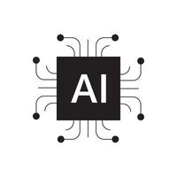 AI Generate logo, Artificial Intelligence icon vector