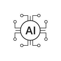 Single AI Generate logo, Artificial Intelligence vector