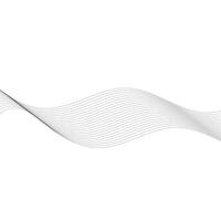 Soundwave frequency, dynamic twisted lines. Monochrome grey color flow, isolated border on white background vector