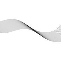 Undulate Grey Wave Swirl, frequency sound wave, twisted curve lines with blend effect. Technology, data science, geometric border vector
