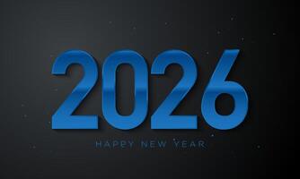 2026 Happy New Year Background Design with Black Background vector