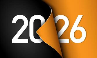 2026 Happy New Year Background Design with the concept of paper behind vector