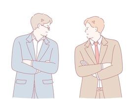 Business professionals are currently engaged in a disagreement that reflects their challenges vector