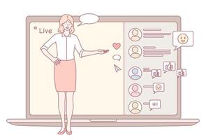 Online live stream interaction with your audience can greatly enhance the viewer experience vector