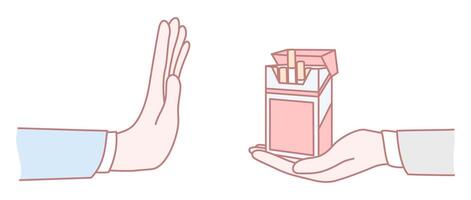 Rejecting Cigarette Smoking A Powerful Visual Statement for Health and Community Awareness vector