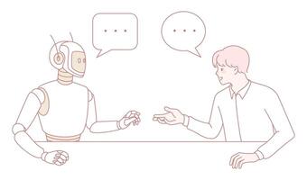 Engaging in HumanRobot Conversation as a Key Element in Modern Communication Practices vector