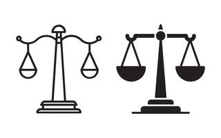Two scales of justice on a white background vector