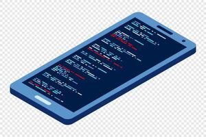 Isometric smartphone. Simple flat isometric phone. Smartphone device isometric technology. Isometric technology vector
