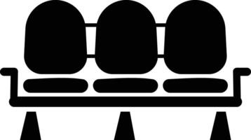 Seats in set in black color. waiting seat icon. in modern style vector