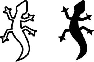 lizard icon set. collection isolated black on white background. vector