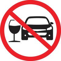 Do Not Drink And Drive ISO Prohibition Sign vector