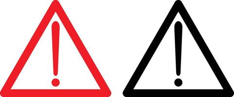 Caution alarm set, danger sign collection, attention icon, red and black fatal error message element, exclamation mark of warning attention icon, EPS10. vector