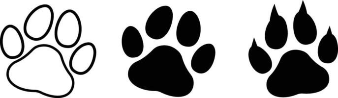 Paw icon set. black design in trendy style. for mobile concept and web design. illustration vector