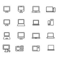 Minimal Line Icons of Electronic Devices and Computers vector