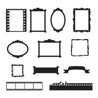 Decorative Frame Icon Set Vintage Border Label Elements vector