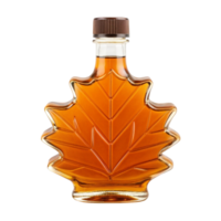 Maple syrup in a maple leaf shaped bottle png