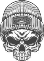 Skull in a beanie vector