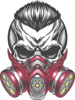 Skull with gas mask illustration vector