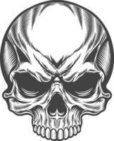 A skull with a large mouth and a large nose vector