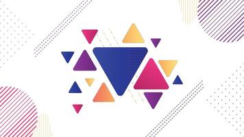Modern geometric background featuring colorful gradient triangles and dotted elements ideal for digital design themes with a clean and creative visual layout vector
