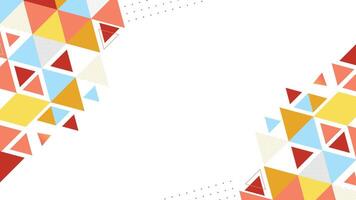 Bright triangle shapes on a white backdrop with abstract elements perfect for posters and templates vector