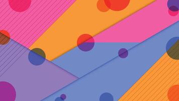 Creative geometric background featuring bold colors with abstract circles and layered shapes ideal for vibrant design and digital artwork with a modern look vector