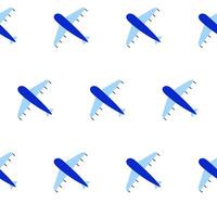 Seamless pattern with blue plane vector