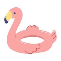 Flamingo cartoon character on white background. vector