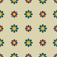 Seamless Retro Floral Pattern with Colorful Blooms. illustration suitable for print, textiles, and wallpaper vector