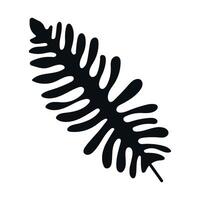 Monstera Leaf, palm leaf isolated Illustration. Black silhouette. Perfect for botanical projects and design elements vector