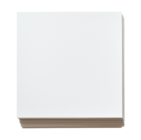Stack of blank white paper, top view, isolated on transparent background png