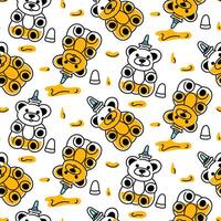 bear-shaped honey bottle pattern in different positions. Transparent flat illustration storing honey. Animal-shaped packaging design. illustration in the form of color illustration vector
