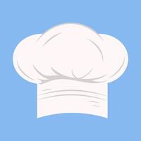 Chef's hat displayed on a simple blue background vector