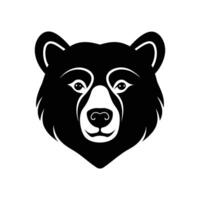 Silhouette art illustration of a bear face front facing vector