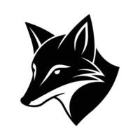 Silhouette art illustration of a fox head turned slightly to the right vector