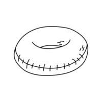 Simple inflatable pool ring outline for summer coloring vector