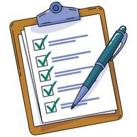 check list flat style document icon isolated illustration on white background vector