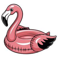 pink flamingo inflatable pool float isolated illustration on white background vector