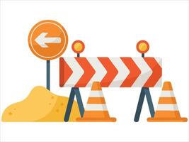 Building site warning symbols art isolated on white background vector